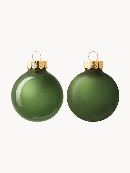 Bolas de Navidad Evergreen, tamaños diferentes, Verde oscuro, Ø 10 cm, 4 uds.