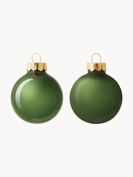 Weihnachtskugeln Evergreen matt/glänzend, verschiedene Grössen, Dunkelgrün, Ø 10 cm, 4 Stück