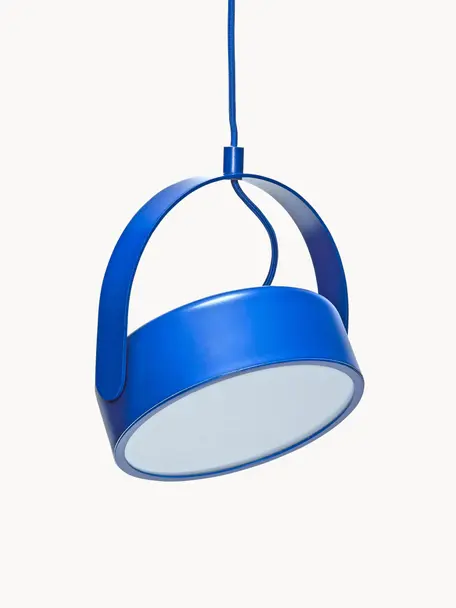 Kleine Dimmbare LED-Pendelleuchte Stage, Blau, B 22 x H 27 cm