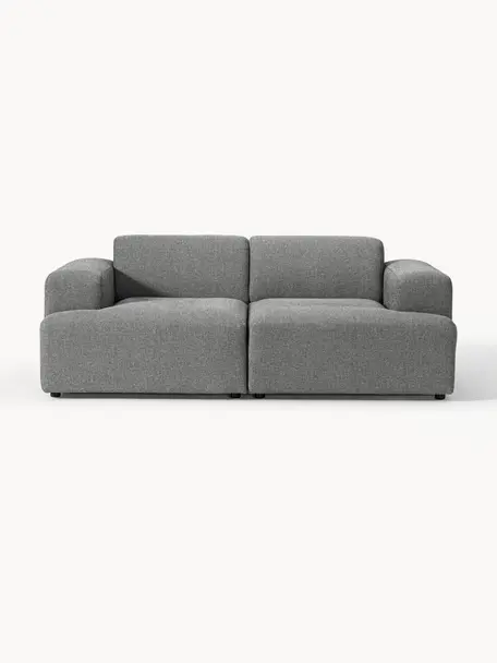 Sofa Melva (2-Sitzer), Bezug: 100 % Polyester Der strap, Gestell: Massives Kiefern- und Fic, Webstoff Dunkelgrau, B 198 x T 101 cm