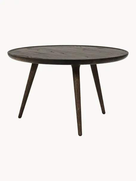 Ręcznie wykonany okrągły stolik kawowy z drewna dębowego Accent, Drewno dębowe z certyfikatem FSC, Ciemne drewno dębowe, Ø 70 x W 42 cm