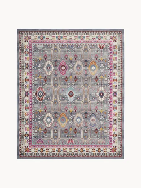 Koberec Vintage Kashan, Modrá, ružová, Š 121 x D 173 cm (veľkosť S)