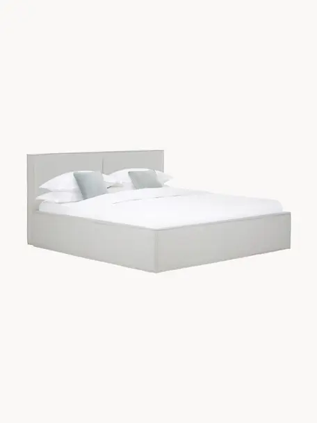Gestoffeerd bed Dream, Bekleding: polyester (gestructureerd, Frame: massief grenenhout, FSC-g, Geweven stof lichtgrijs, B 200 x L 200 cm