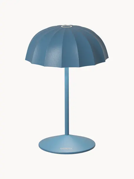 Petite lampe d'extérieur LED mobile à intensité variable Ombrellino, Gris-bleu, Ø 16 x haut. 23 cm