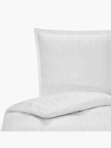 Funda nórdica de satén Willa, Blanco, Cama 150/160 cm (240 x 220 cm)