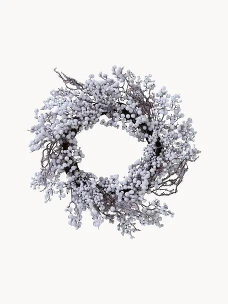 Couronne de Noël Baila, Bois de bouleau, Blanc, Ø 50 x haut. 10 cm