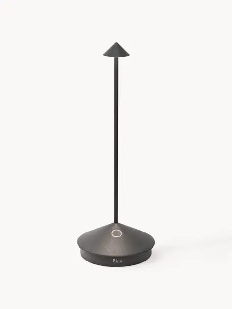 Malá prenosná stolová LED lampa Pina, Antracitová, Ø 11 x V 29 cm