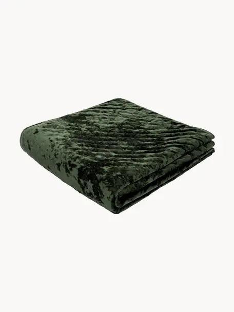 Copriletto in velluto verde scuro Enid, Velluto (100% poliestere)
Oeko-Tex Standard 100, Classe 1, Verde, Larg. 180 x Lung. 250 cm (per letti da 140 x 200 cm)