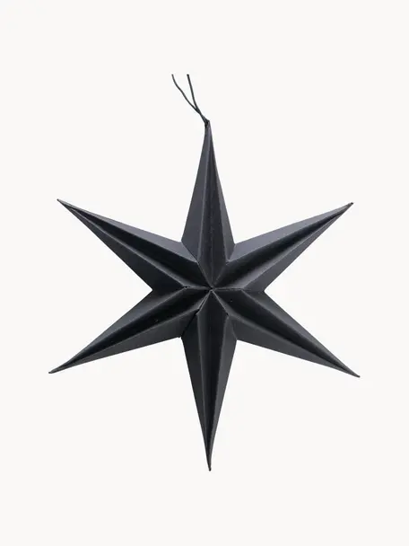 Estrellas para colgar Kassia, 2 uds., Papel, Negro, Ø 20 x Al 20 cm