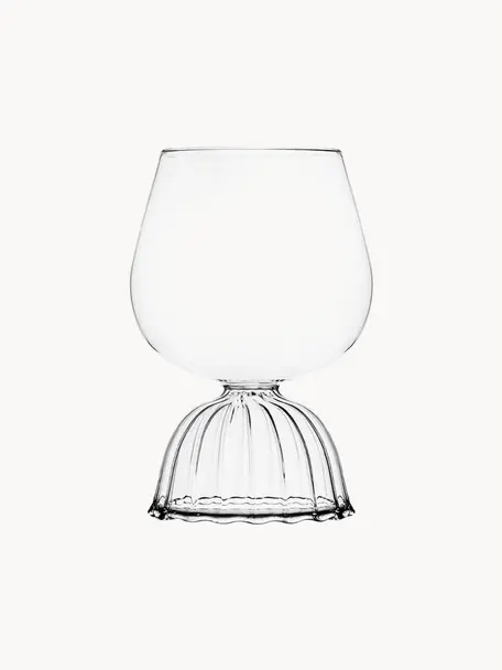Ručně vyrobené sklenice na červené víno Tutu, 2ks, Borosilikátové sklo, Transparentní, Ø 8 cm, V 17 cm, 600 ml