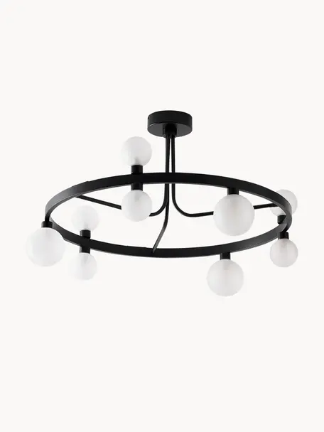 Lámpara de techo Aglaia, Negro, blanco, Ø 86 x Al 50 cm