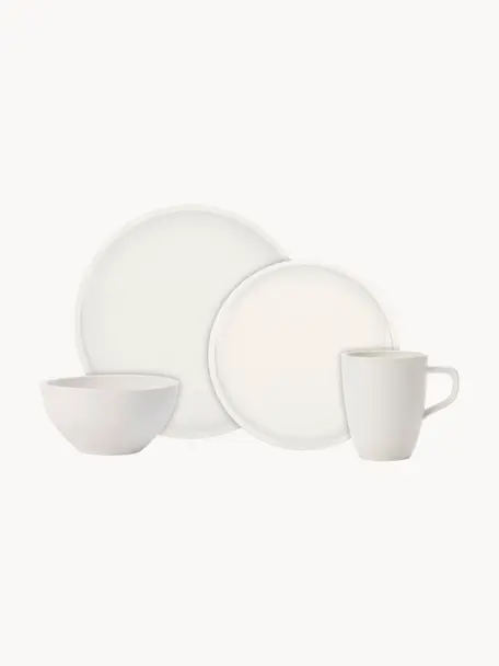 Komplet naczyń z porcelany Artesano, dla 2 osób (8 elem.), Porcelana premium, Biały, 2 osób (8 elem.)