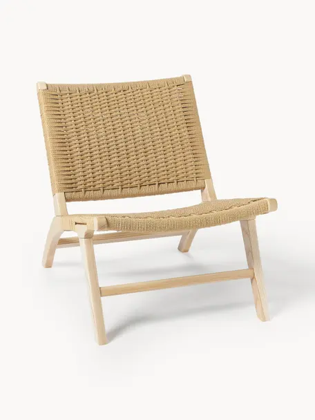 Chaise en bois de frêne tressage en rotin Ira, Bois de frêne, rotin, larg. 58 x haut. 69 cm
