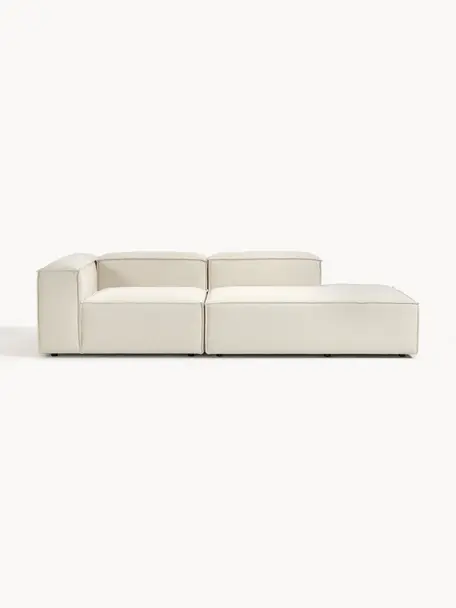 Diván modular Lennon, Tapizado: 100% poliéster Alta resis, Estructura: madera contrachapada de p, Patas: plástico Este producto es, Tejido Off White, An 269 x F 119 cm, reposabrazos izquierdo