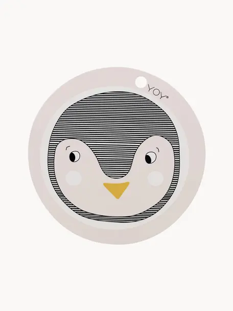 Tovaglietta pinguino in silicone Penguin, Silicone, Rosa, nero, Ø 39 cm