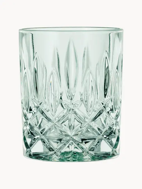 Kristall-Whiskygläser Noblesse, 2 Stück, Kristallglas, Mintgrün, Ø 8 x H 10 cm, 300 ml