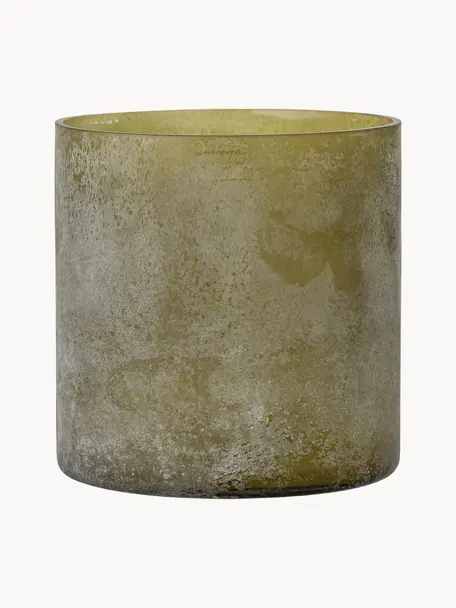 Skleněný svícen na čajovou svíčku Macha, Sklo, sprejově nabarvené, Zelená, Ø 15 cm, V 15 cm