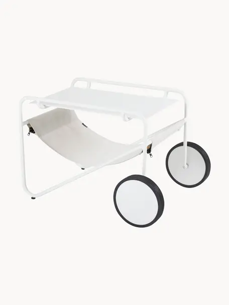 Table d'appoint de jardin Poul, Blanc cassé, blanc, larg. 72 x prof. 44 cm