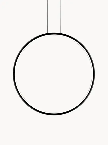 Veľké závesné LED svietidlo Ring, Čierna, Ø 80 x H 2 cm