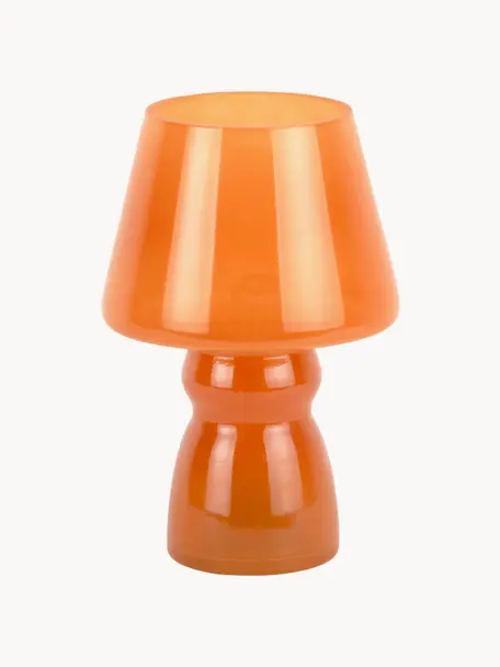 Kleine mobile Tischlampe Classic, Glas, Orange, transparent, Ø 17 x H 26 cm