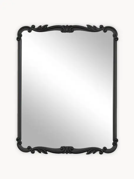 Barokní nástěnné zrcadlo Francesca, Černá, Š 53 cm, V 66 cm