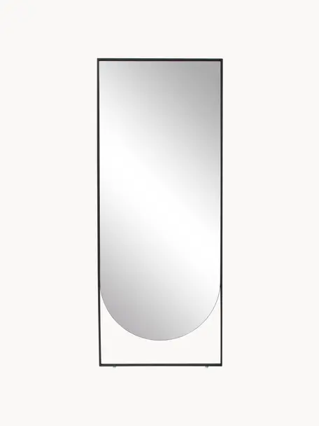 Espejo de pie Masha, Estructura: metal con pintura en polv, Parte trasera: tablero de fibras de dens, Espejo: cristal, Negro, An 65 x Al 160 cm