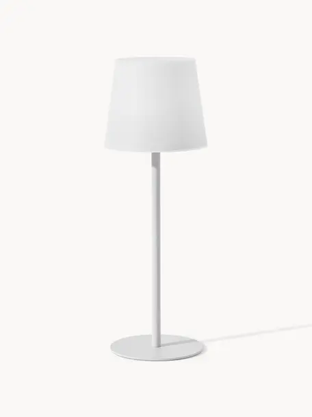 Dimmbare Tischlampe Fausta mit USB-Anschluss, Lampenschirm: Kunststoff, Weiss, Ø 13 x H 37 cm