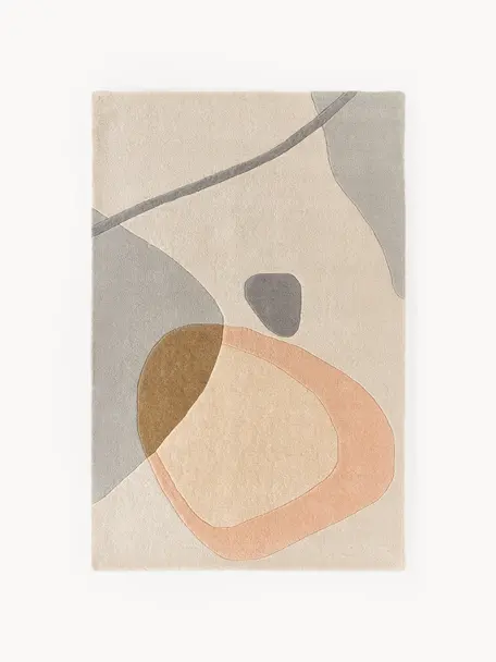 Ručně tkaný vlněný koberec s abstraktním vzorem Luke, Odstíny šedé a béžové, Š 200 cm, D 300 cm (velikost L)