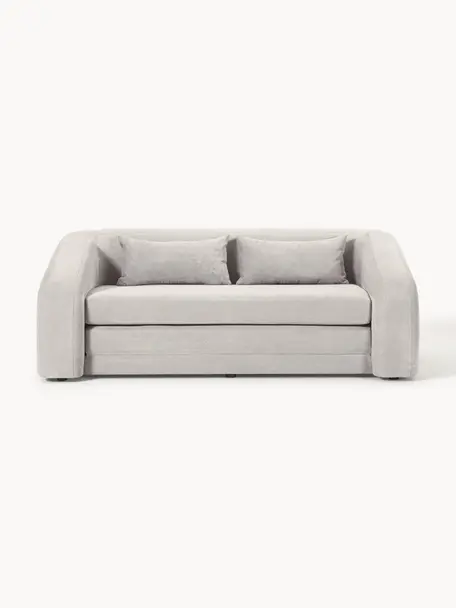 Sofa rozkładana Eliot (2-osobowa), Tapicerka: 88% poliester, 12% nylon , Nogi: tworzywo sztuczne, Jasnoszara tkanina, S 180 x W 100 cm