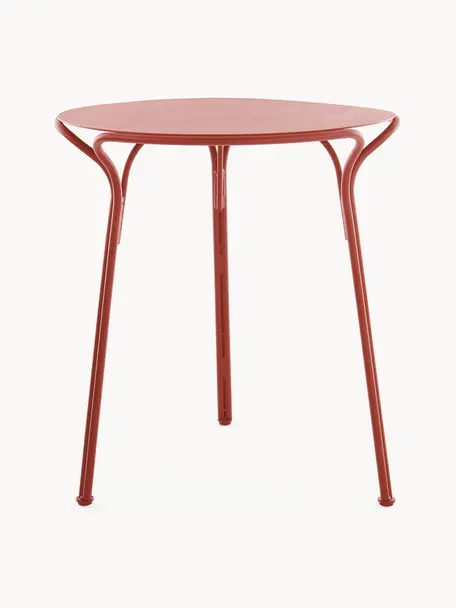 Ronde tuintafel Hiray, Ø 65 cm, Verzinkt gelakt staal, Rood, Ø 65 x H 72 cm