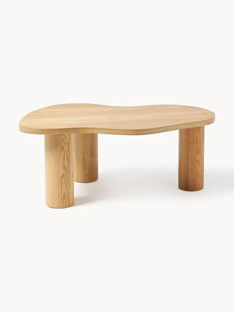 Table basse de forme organique en chêne Didi, Bois de chêne huilé

Ce produit est fabriqué à partir de bois certifié FSC® issu d'une exploitation durable, Chêne naturel huilé, larg. 90 x prof. 51 cm