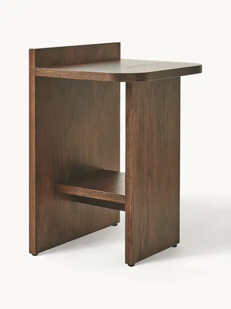 Odkladací stolík z dubového dreva Ismo, Dubové drevo, Dubové drevo, s tmavým lakom, Š 40 x V 56 cm