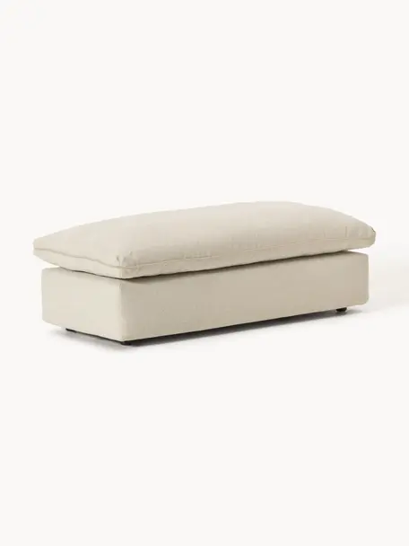 Puf reposapiés grande Felix, Tapizado: 100% poliéster Alta resis, Estructura: madera de pino y pícea ma, Patas: plástico Este producto es, Tejido beige claro, An 140 x F 60 cm