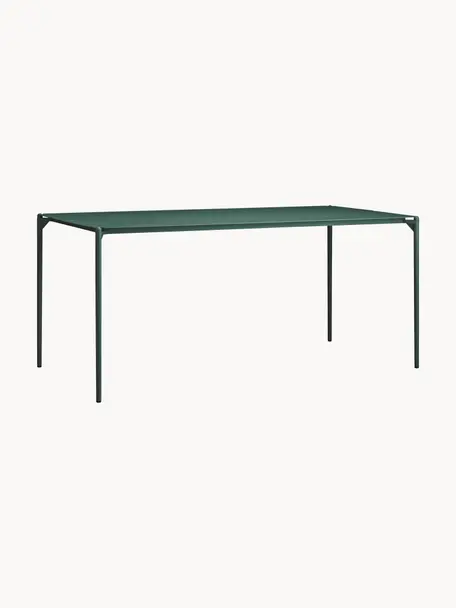 Table de jardin de métal Novo, Acier, enduit, Vert foncé, larg. 160 x prof. 80 cm