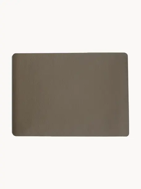 Kunstleren placemats Pik, 2 stuks, Kunstleer (PVC), Taupe, B 33 x L 46 cm