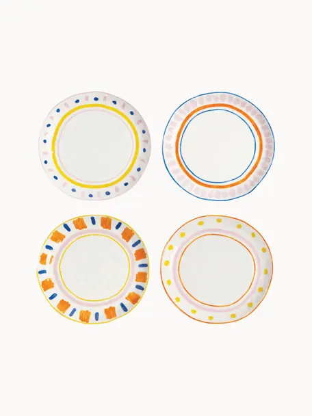 Set de platos postre de porcelana Boavista, 4 uds., Porcelana esmaltado, Multicolor, Ø 22 cm