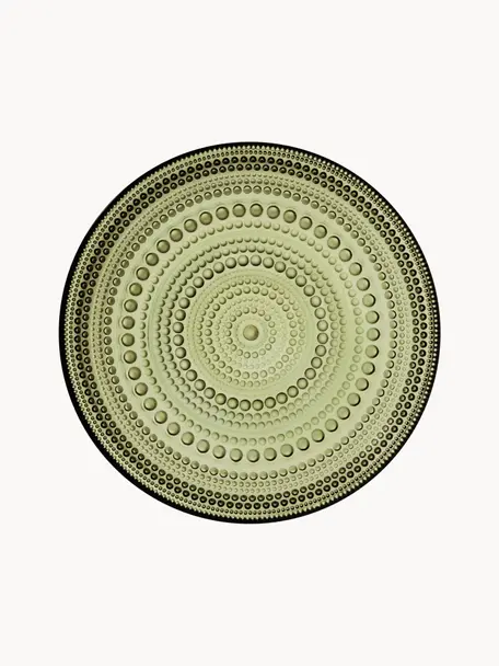 Skleněný hluboký talíř Kastehelmi, Sklo, Zelená, transparentní, Ø 17 cm
