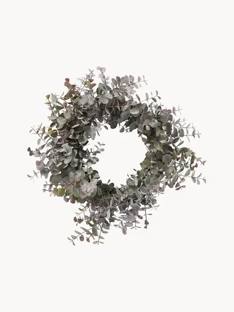 Weihnachtskranz Eurelia, Kunststoff, Pudergrün, Ø 46 x H 10 cm