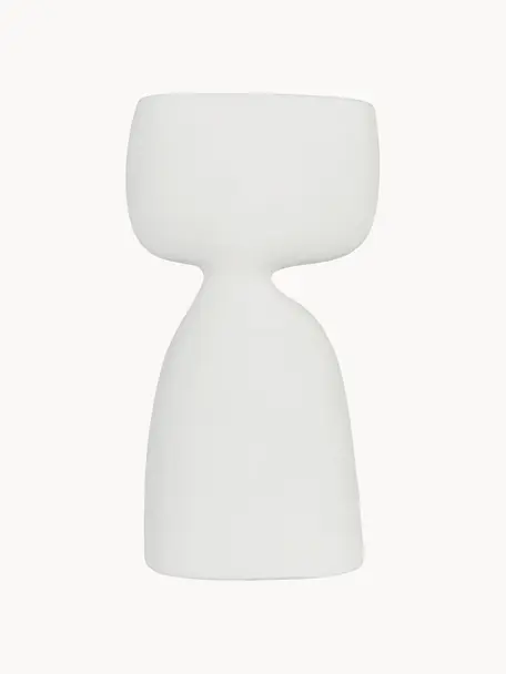 Handgefertigte Deko-Vase Siv, Terrakotta, Weiss, B 15 x H 30 cm