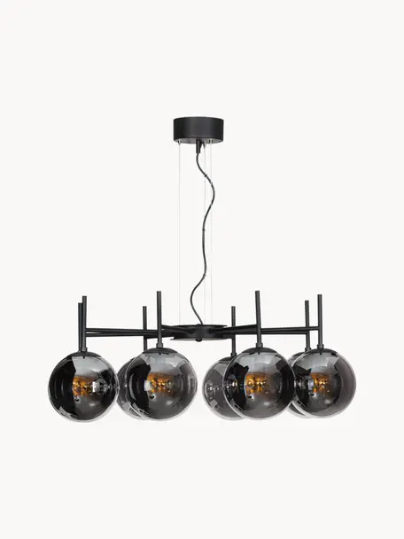 Lámpara de techo con esferas de vidrio Boyle, Cable: plástico, Negro, Ø 83 x Al 32 cm