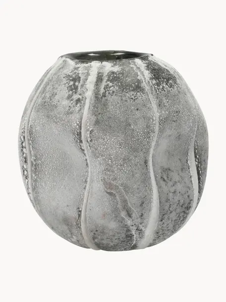 Glas-Vase Sigt in organischer Form, Glas, Grau, Ø 13 x H 13 cm