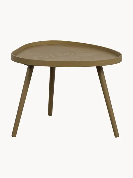 Mesa auxiliar de madera en forma orgánica Mae, Tablero: fibras de densidad media , Patas: madera de pino recubierta, Madera, An 61 x Al 40 cm