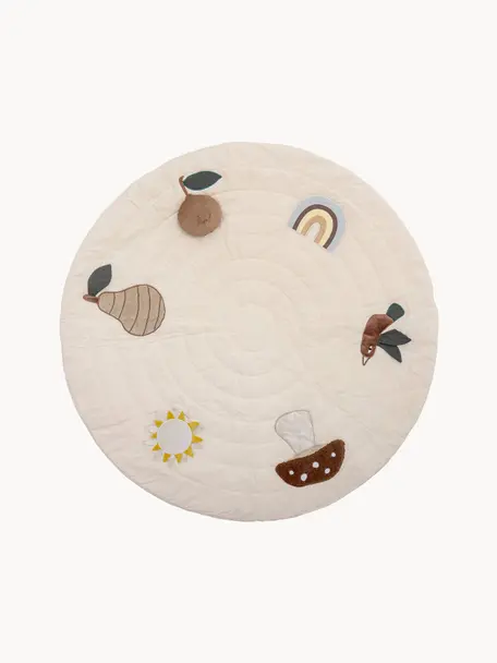 Polstrovaná hrací podložka Agnes, Odstíny béžové, Ø 100 cm