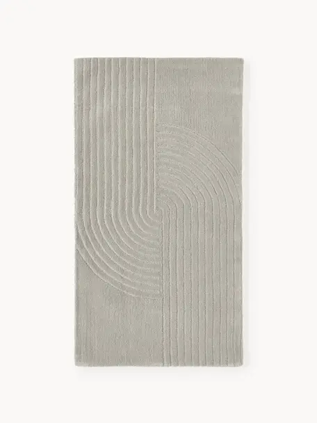 Tapis en laine tufté main Mason, Gris clair, larg. 160 x long. 230 cm (taille M)