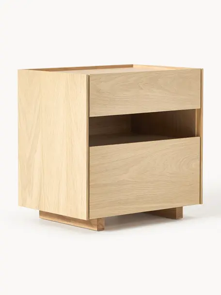 Dřevěný noční stolek Larsen, Lakované dubové dřevo, Š 50 cm, V 50 cm
