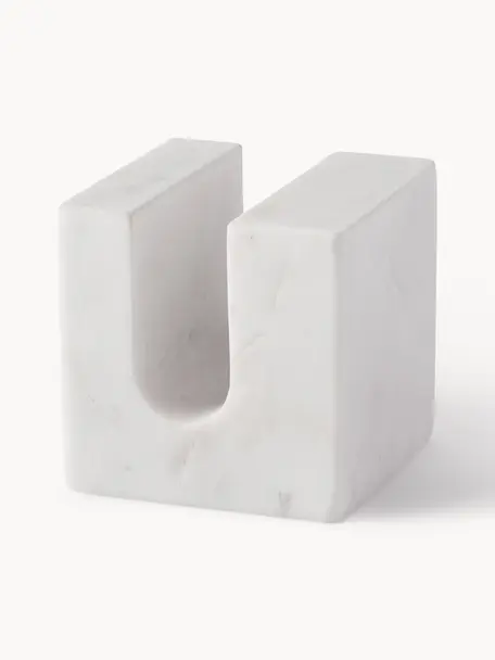 Marmor-Deko-Objekt Kai, Marmor, Weiß, marmoriert, B 9 x H 9 cm