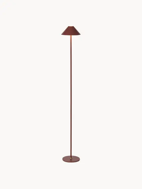 Lampada da terra piccola mobile a LED Hygge, luce regolabile, Metallo rivestito, Rosso vino, Alt. 134 cm