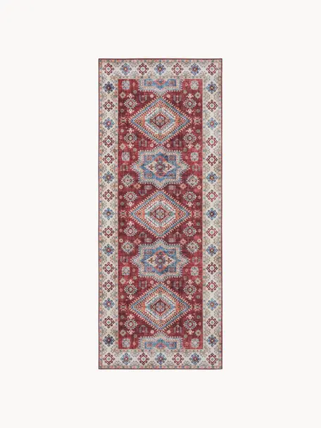 Tapis d'entrée Gratia, 100 % polyester, Tons rouges, multicolore, larg. 80 x long. 200 cm