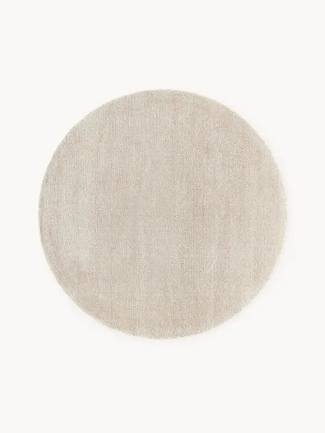 Handgewebter Runder Kurzflor-Teppich Ainsley, 60 % Polyester, GRS-zertifiziert
40 % Wolle, Hellbeige, Ø 120 cm (Grösse S)