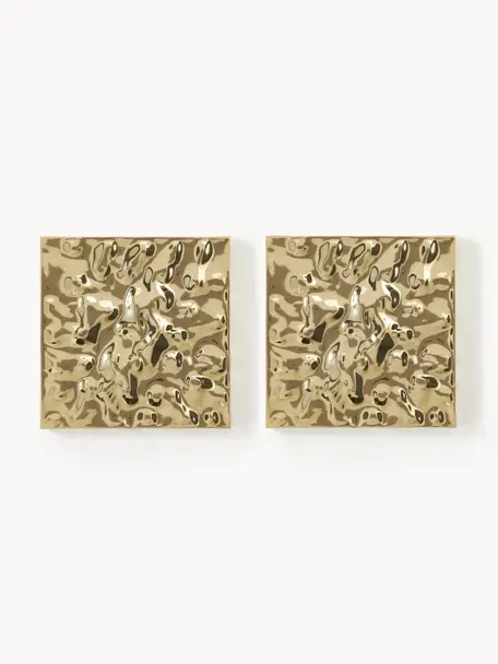 Nástenná dekorácia Splash, 2 ks, Hliník, leštený, lakované, Odtiene zlatej, Ø 50 x V 50 cm